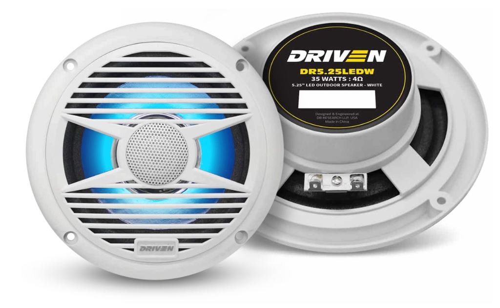 DR5.25LEDW : 5.25in Led Speaker White – Driven Electronics