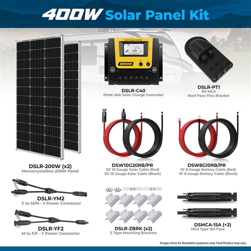 DSLR-400WK2 : Driven 400W Solar Panel Kit