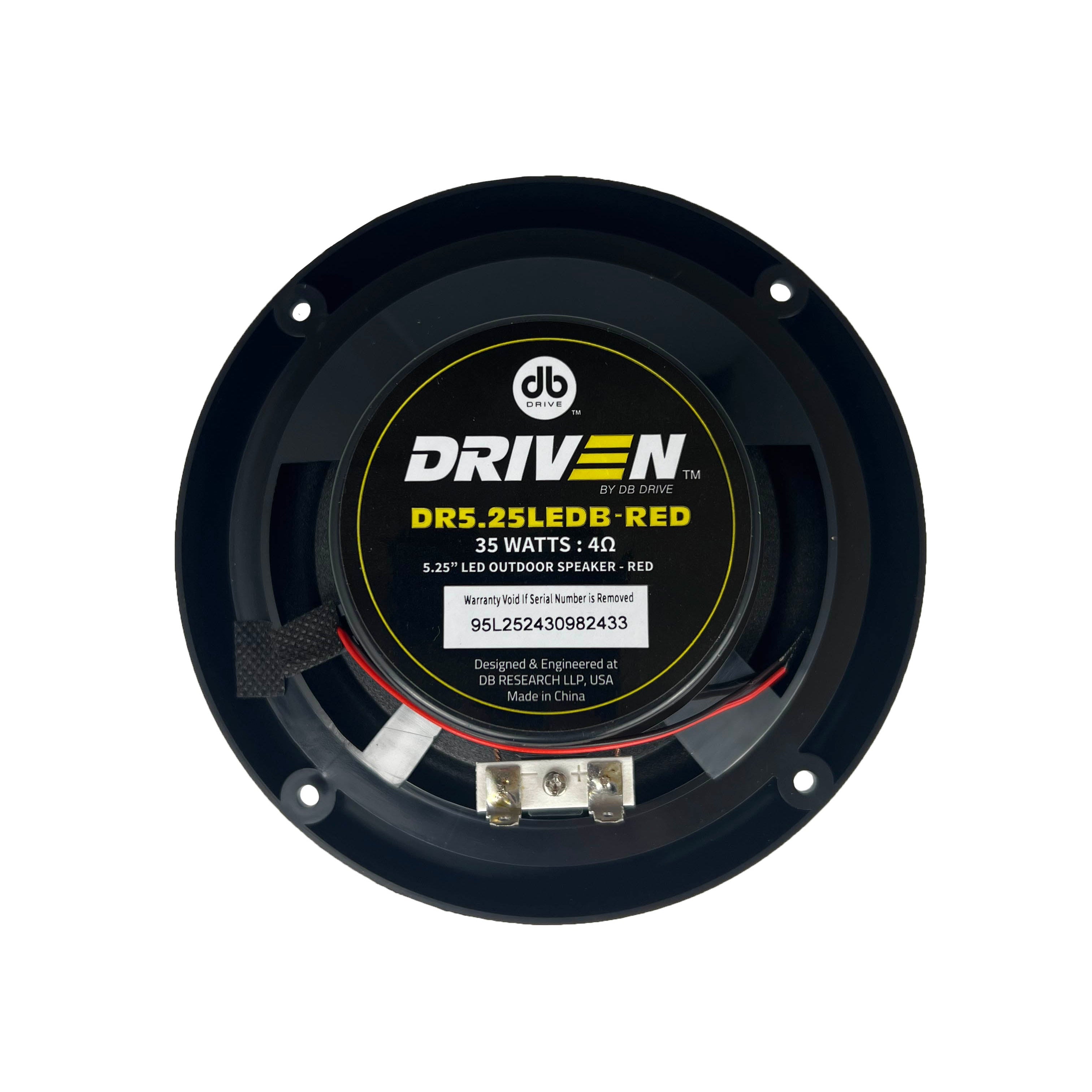 DR5.25LEDB-RED : 5.25in Outdoor Led Speaker Red W/ Black Grill
